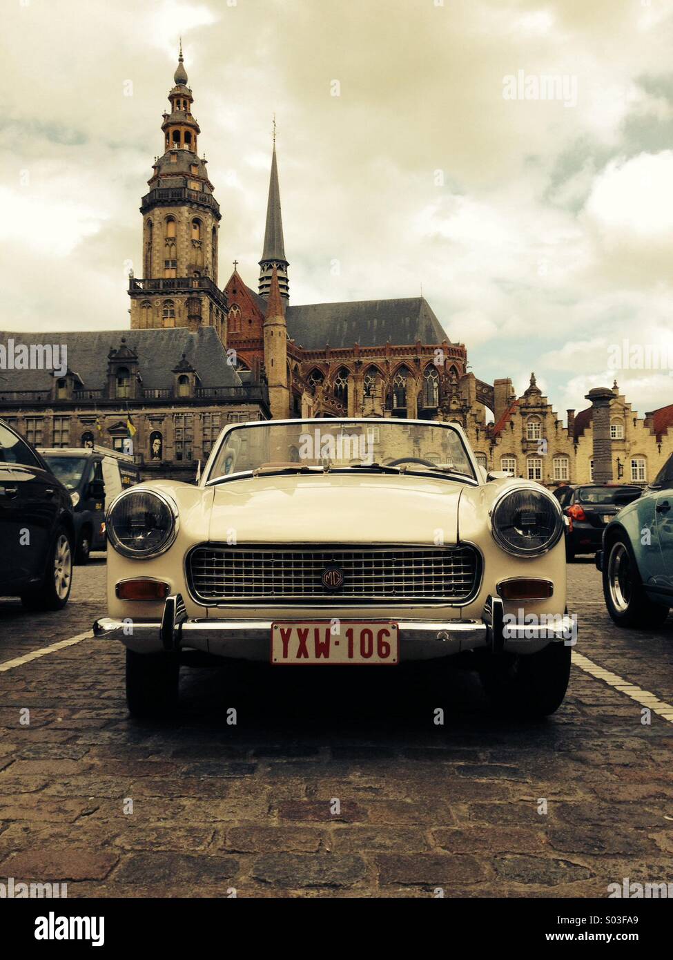 Ancien vintage,MG Voiture de sport en Belgique Banque D'Images