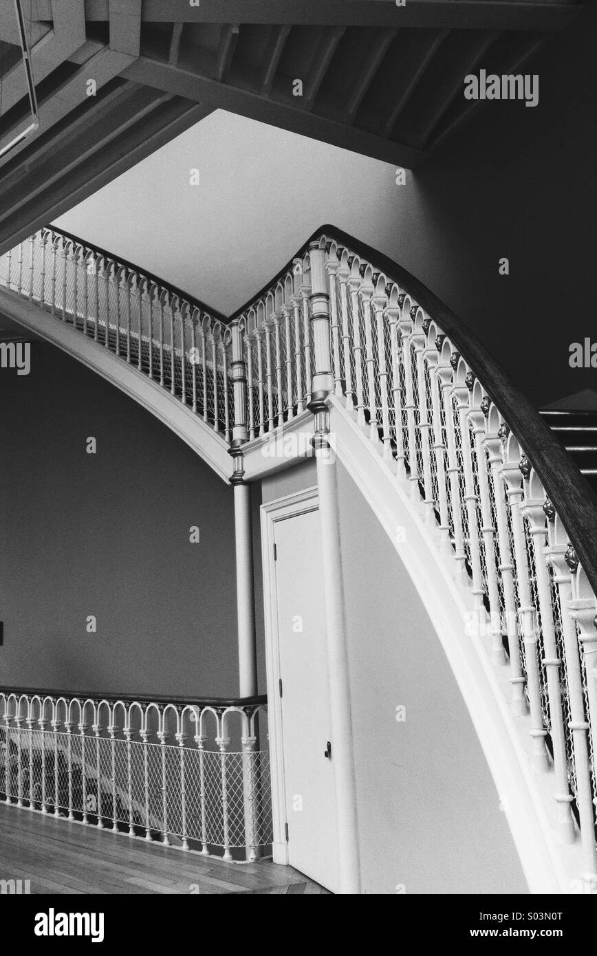 Escaliers, noir et blanc Banque D'Images