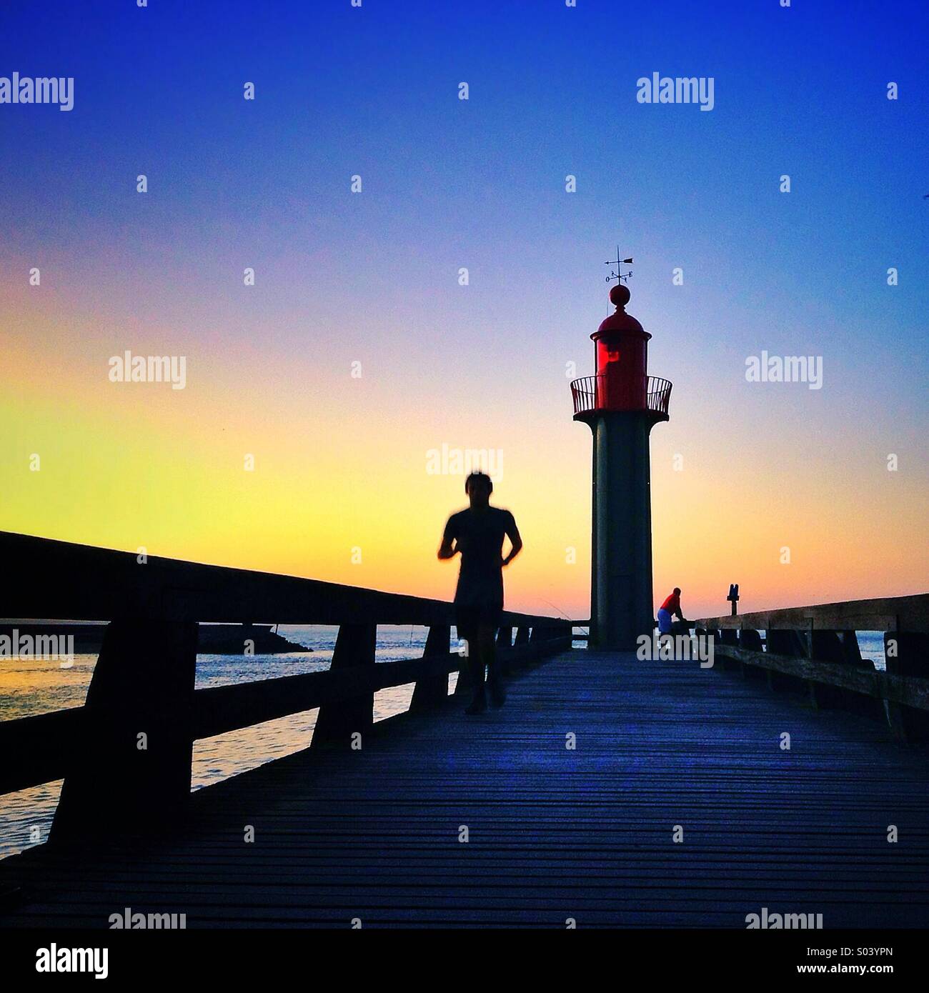 Le phare à Trouville sur Mer, Normandie, France. Banque D'Images