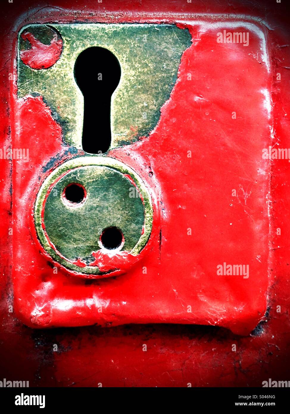 Serrure de boîte aux lettres - Image de stock capturée avec un smartphone
