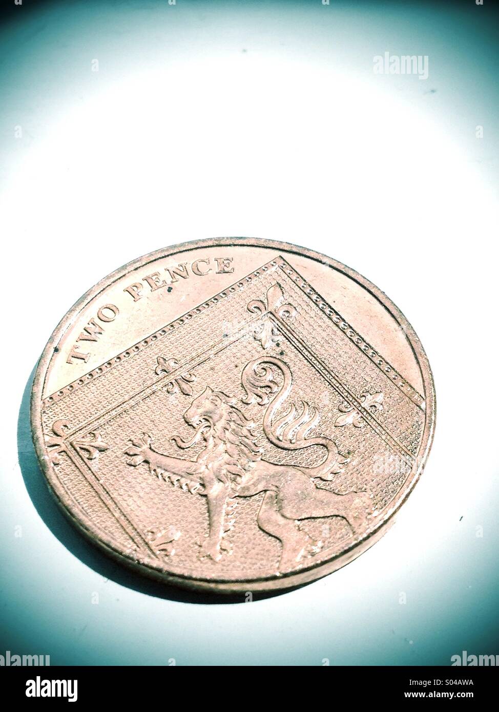 Jetez dans ma valeur sur l'indépendance écossaise tuppence - Image de stock capturée avec un smartphone