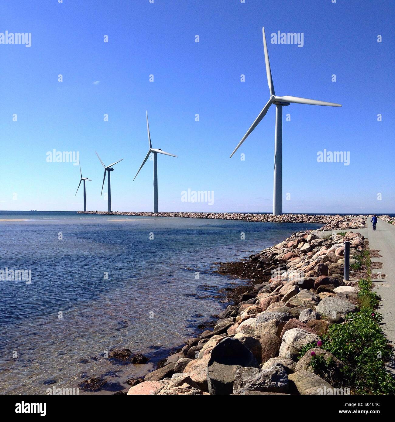 Les moulins à vent dans la côte - Image de stock capturée avec un smartphone