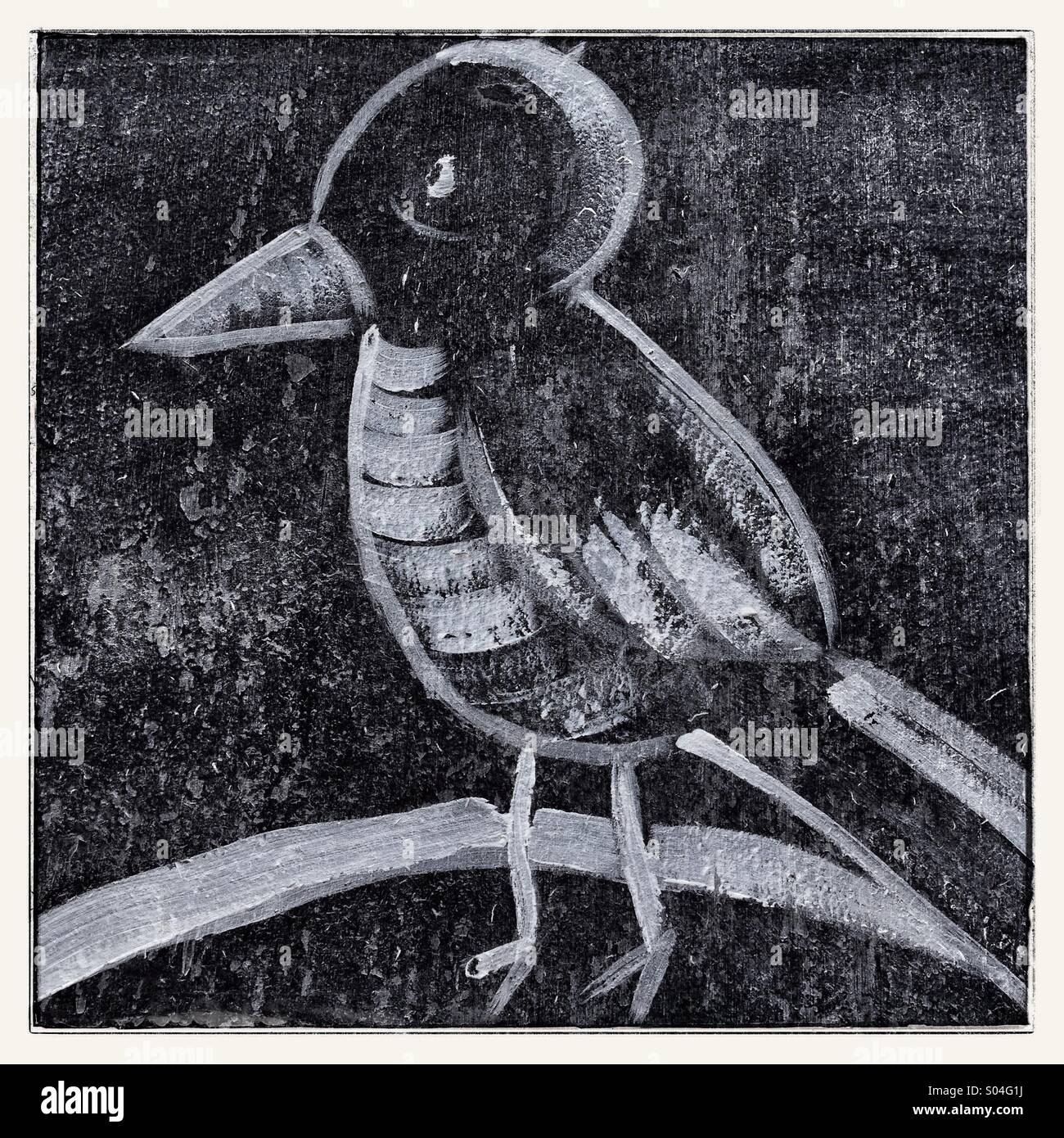 Oiseau sur un oiseau noir - Image de stock capturée avec un smartphone