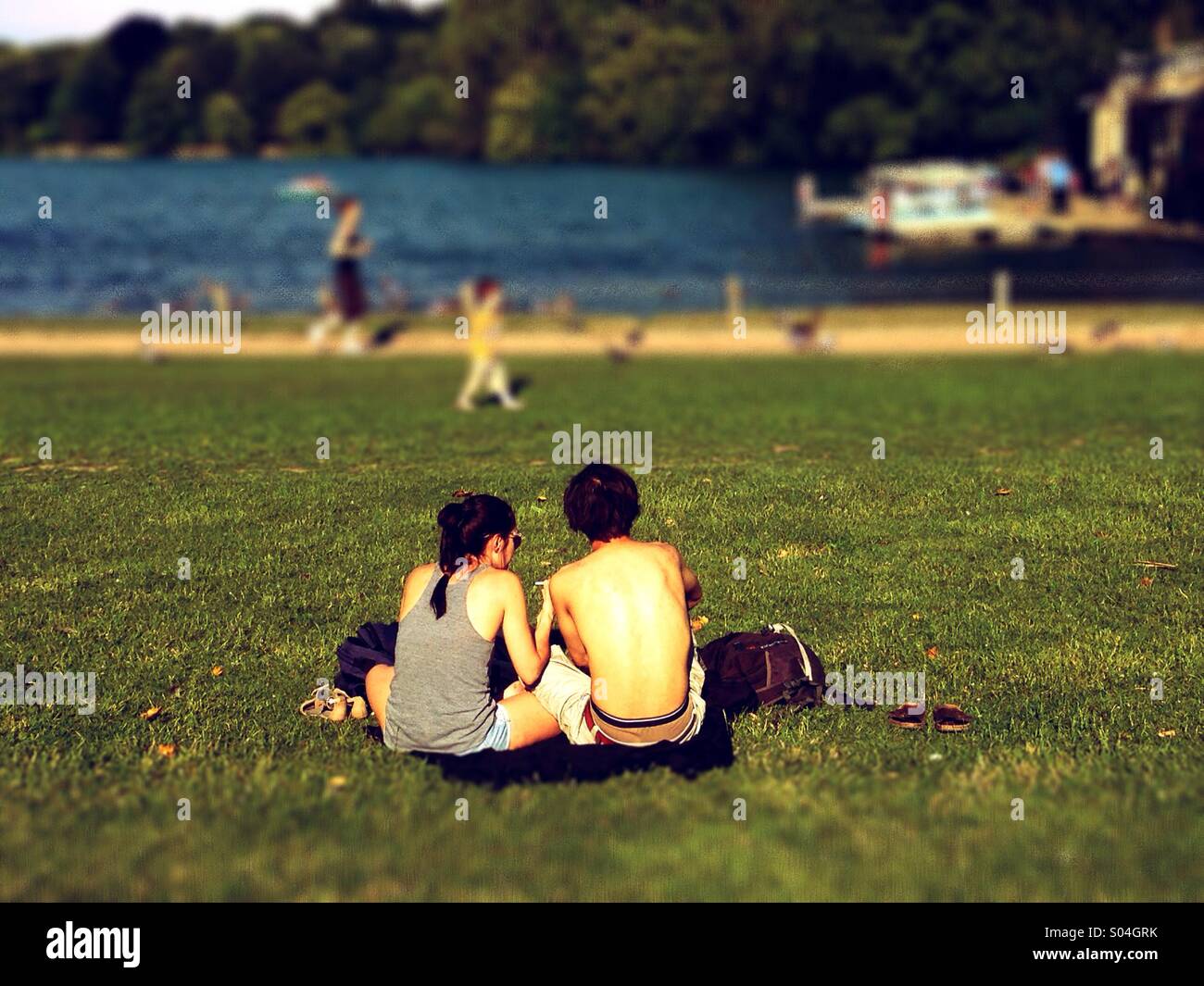 Un après-midi romantique dans le parc avec la tête d'Or,Lyon,France Banque D'Images Un après-midi romantique dans le parc avec la tête d'Or,Lyon,France Banque D'Images