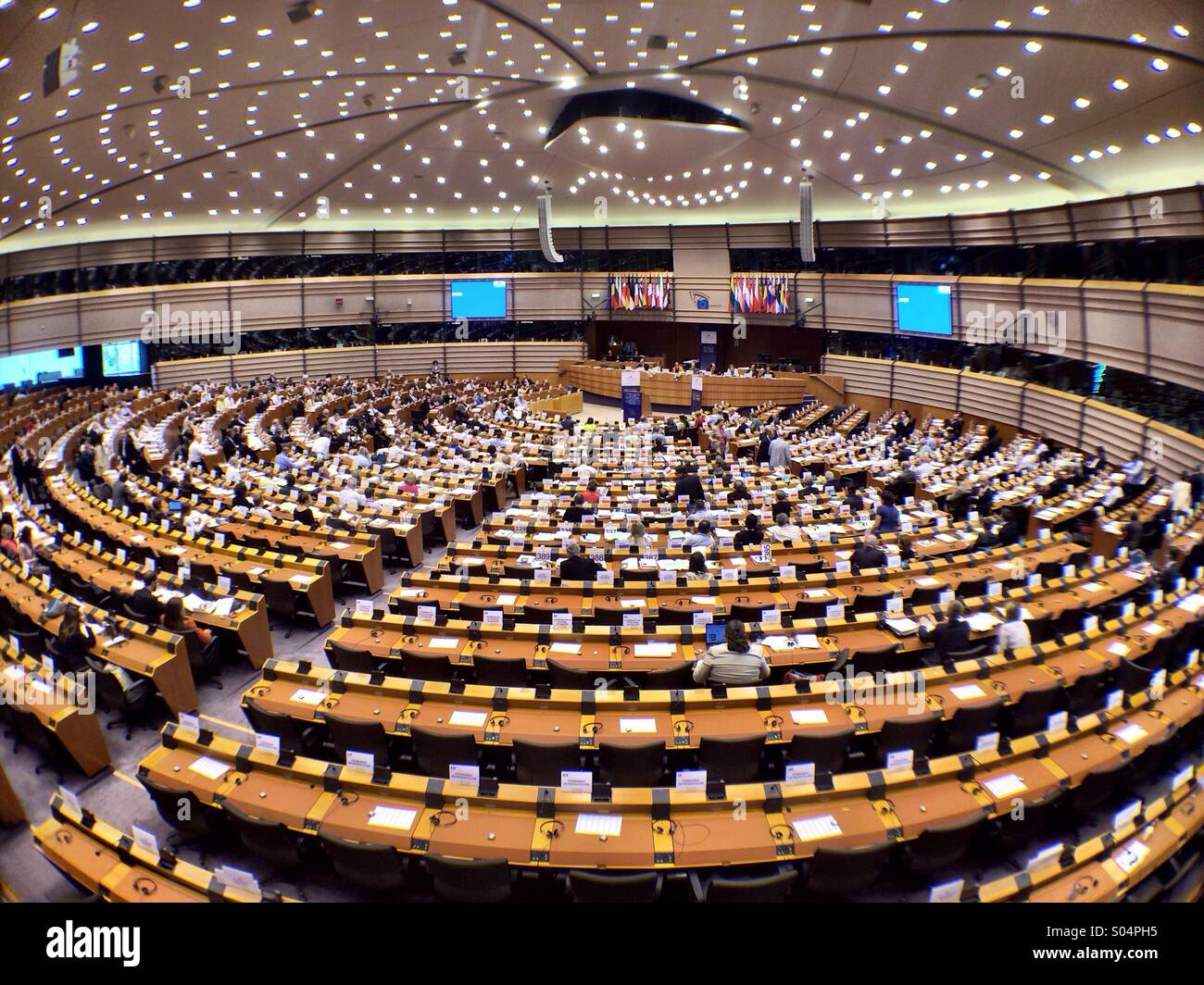 Hémicycle du Parlement européen à Bruxelles Banque D'Images