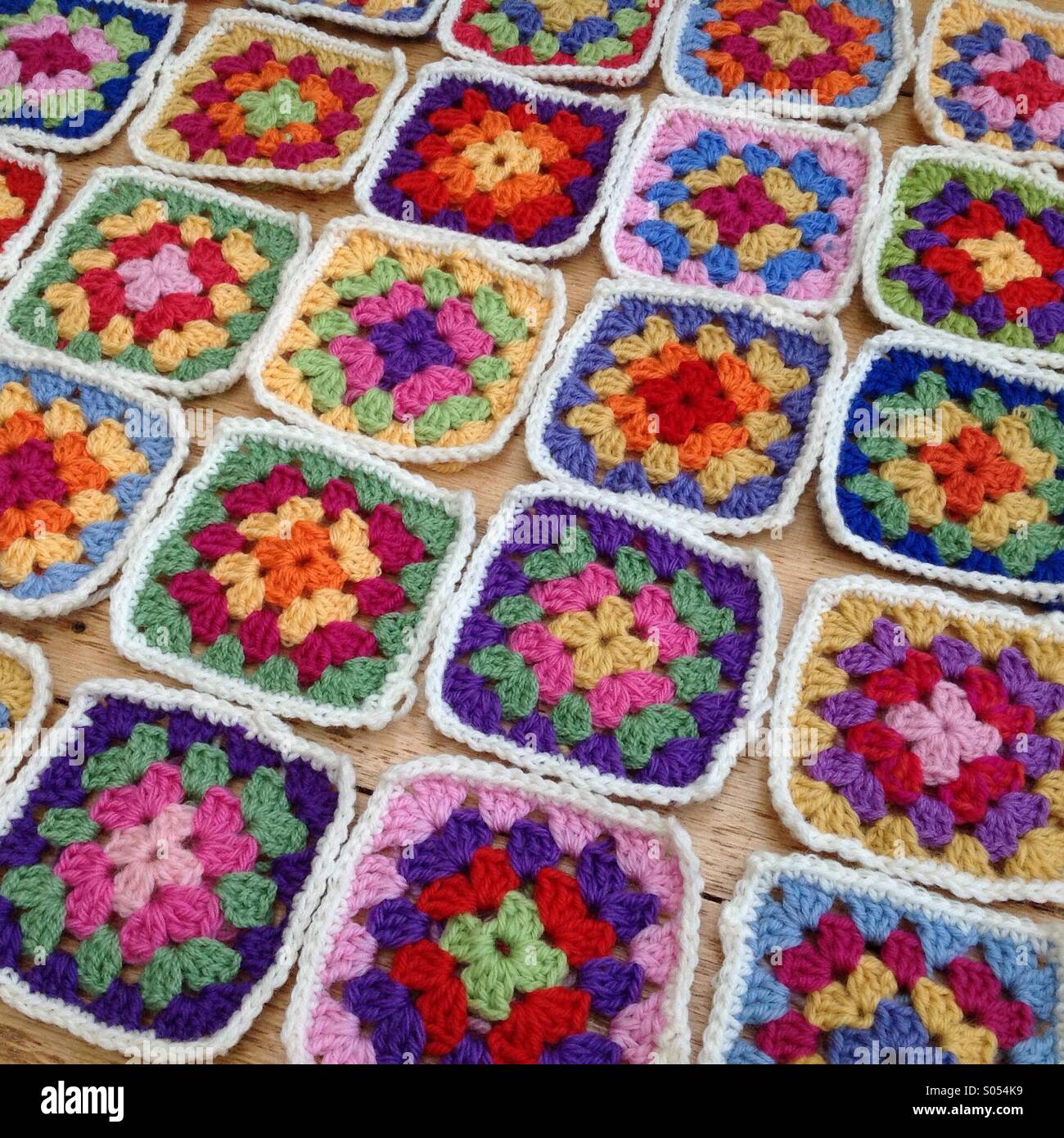Crochet Granny squares Banque D'Images