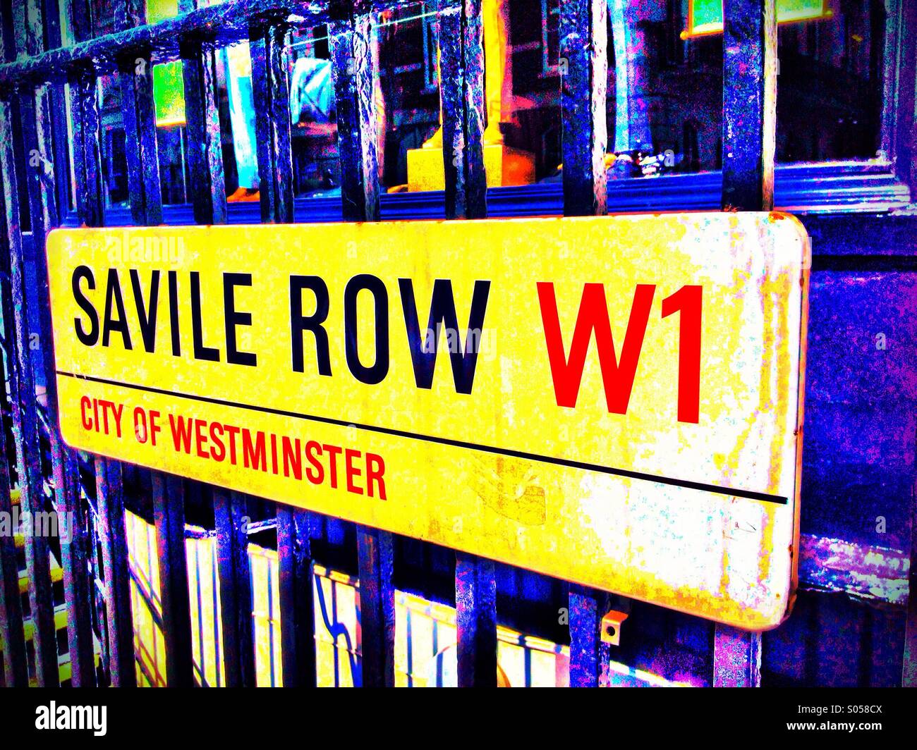 Savile Row W1 road sign Banque D'Images