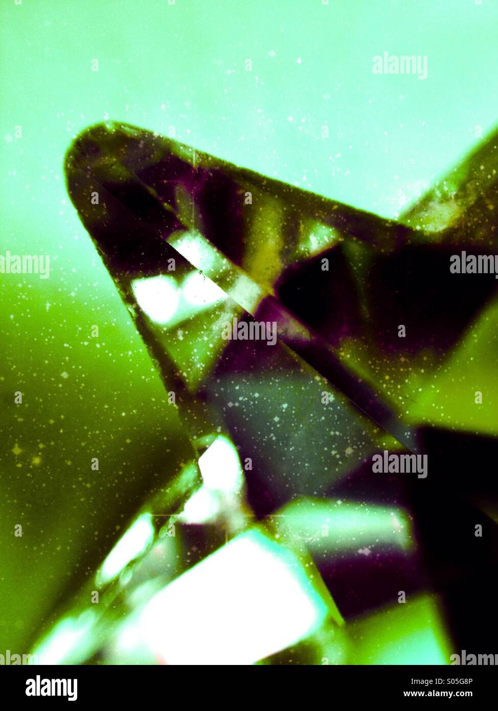 Gros plan d'une étoile en verre Banque D'Images