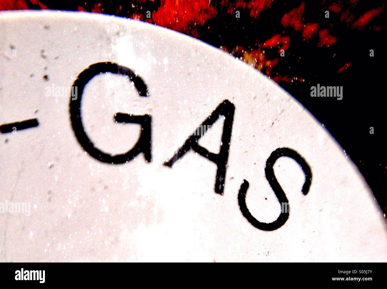 Close up d'un avis de gaz Banque D'Images