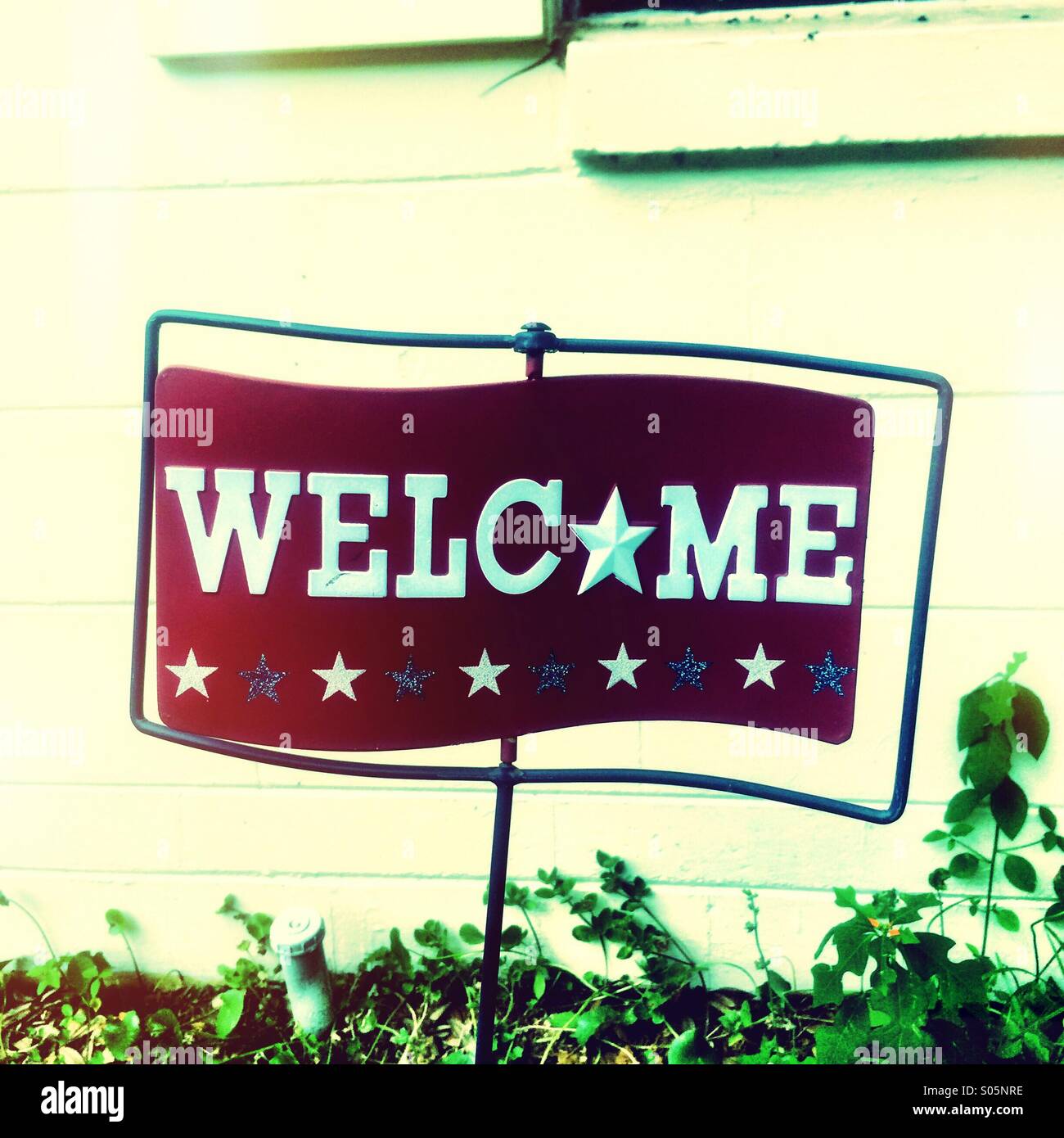Americana panneau de bienvenue. - Image de stock capturée avec un smartphone