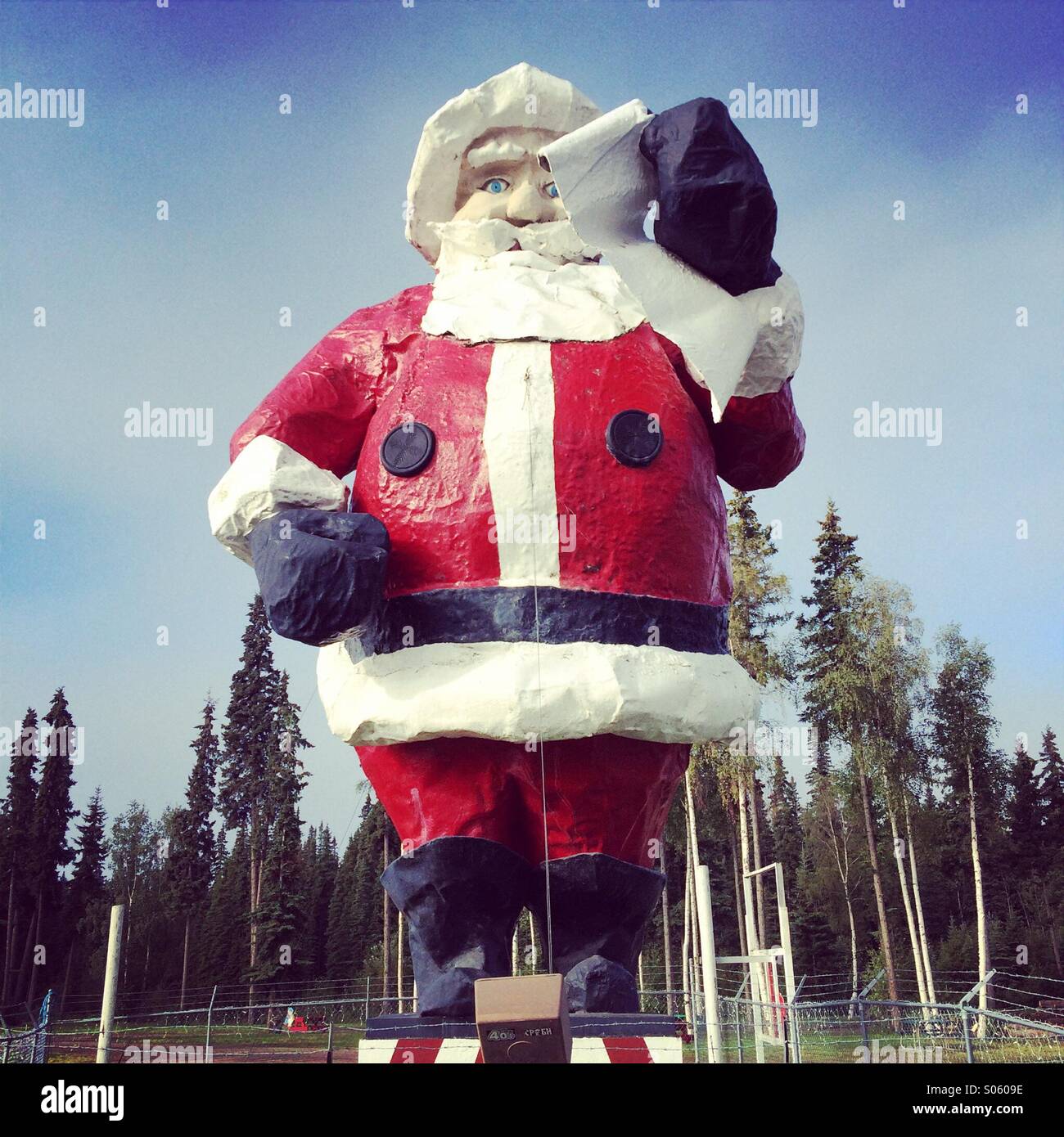 Le Père Noël géant. Pôle nord Alaska Banque D'Images