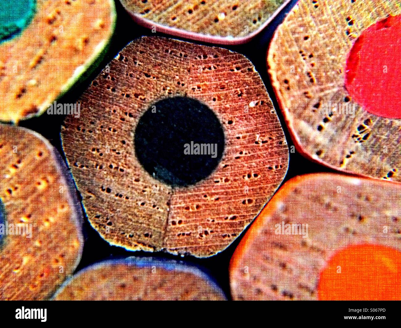 Bas de crayons de couleur - Image de stock capturée avec un smartphone