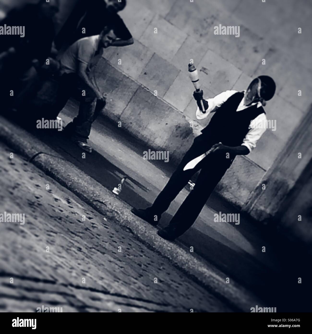 Regardant le jongleur - Image de stock capturée avec un smartphone