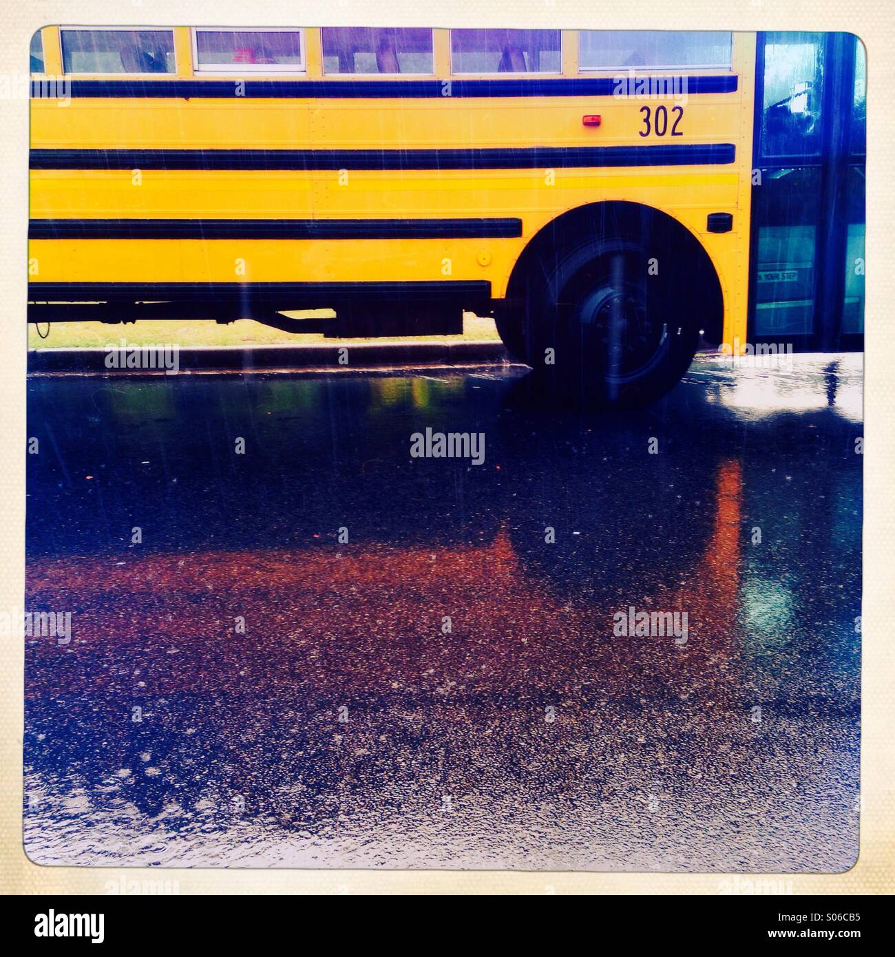 Autobus scolaire jaune , Atlanta, Géorgie, USA Banque D'Images