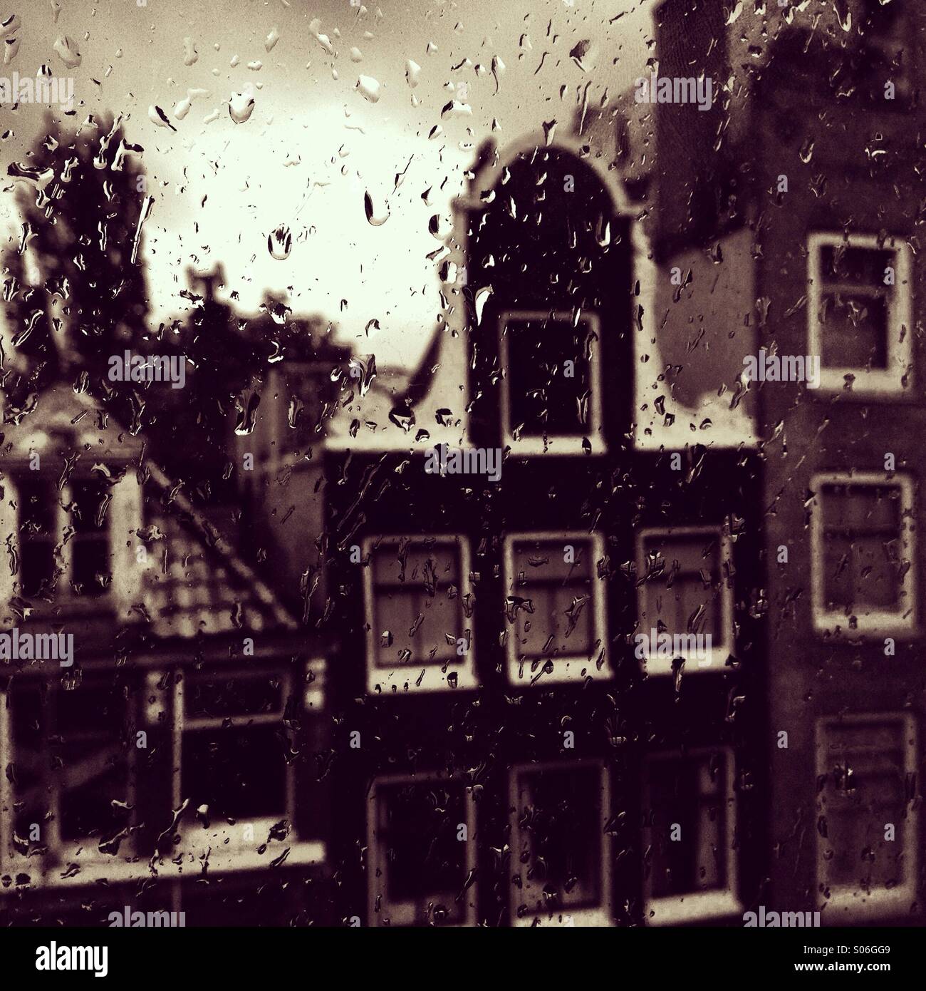 Jour de pluie à Amsterdam - Image de stock capturée avec un smartphone