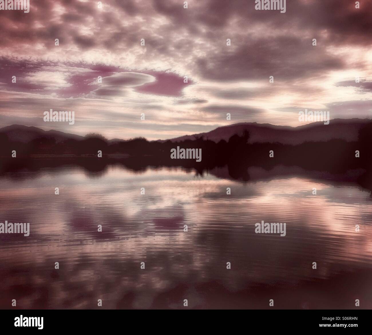 Un lac désert à Tucson, Arizona, USA. Banque D'Images