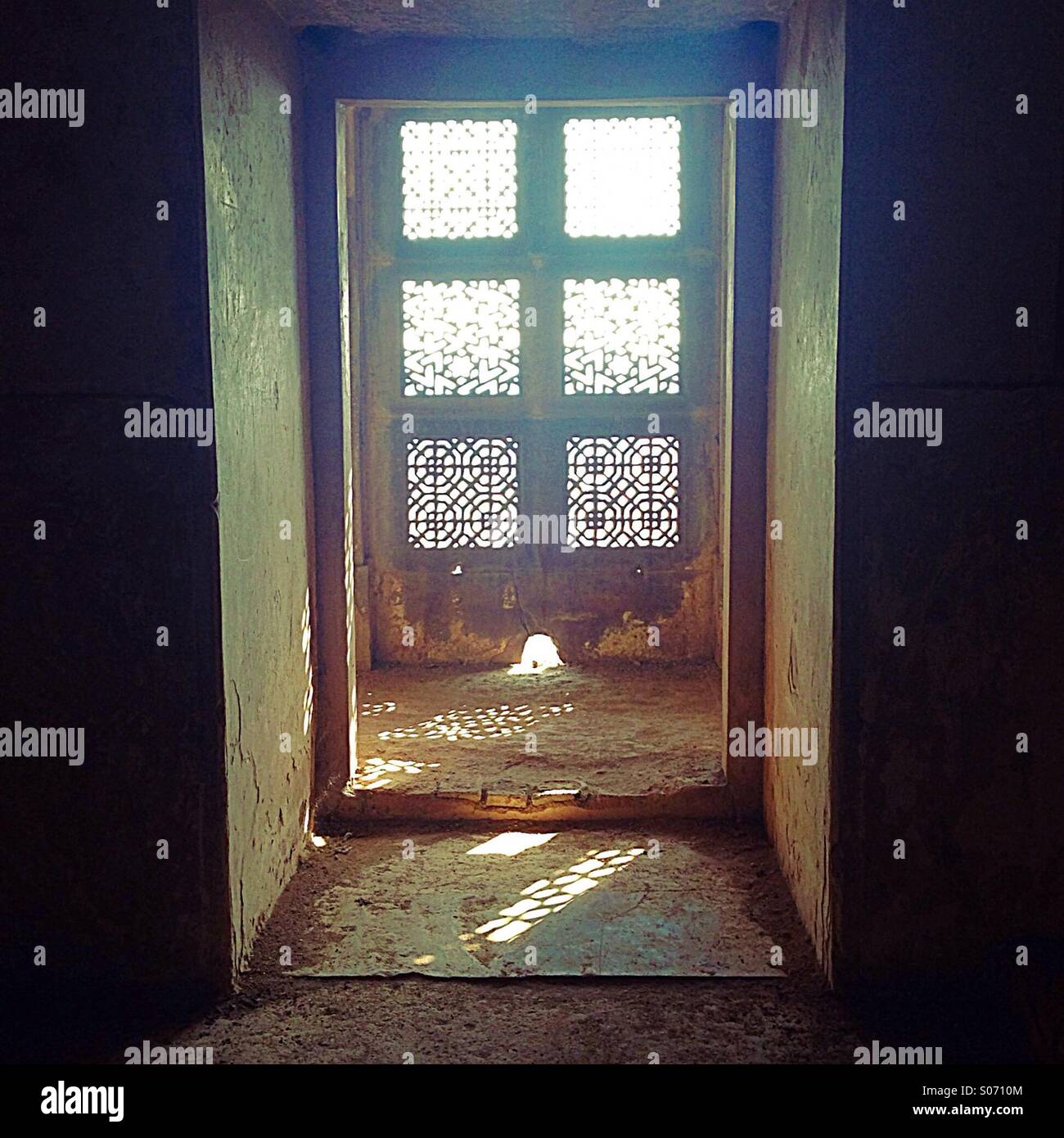 Fenêtre, Orchha, Inde Banque D'Images