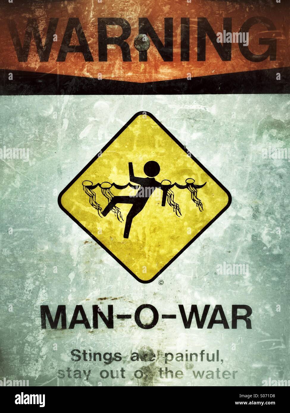 Attention man-o-war. Banque D'Images