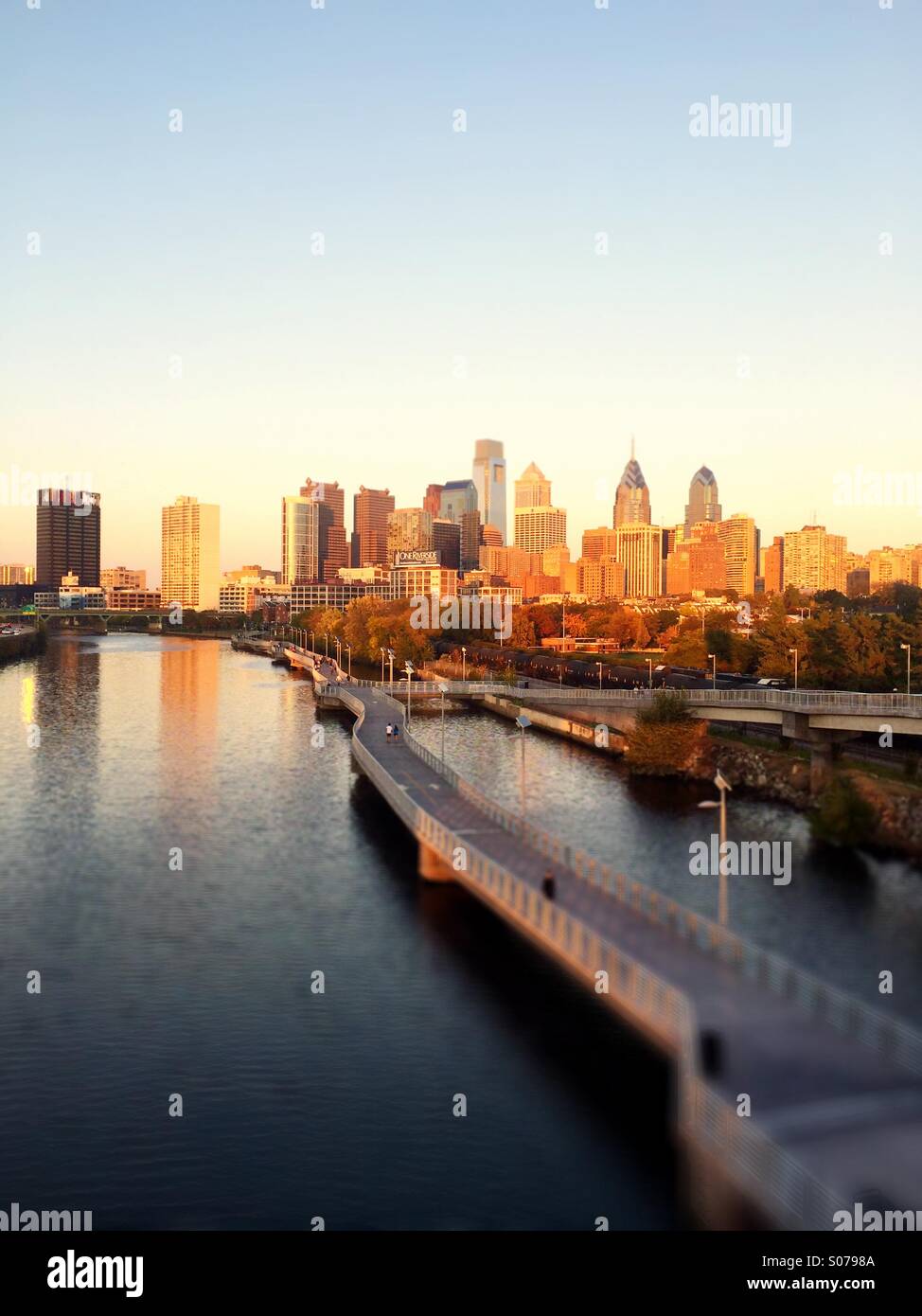 Schuylkill River Park Promenade, Philadelphie , Pennsylvania - Image de stock capturée avec un smartphone