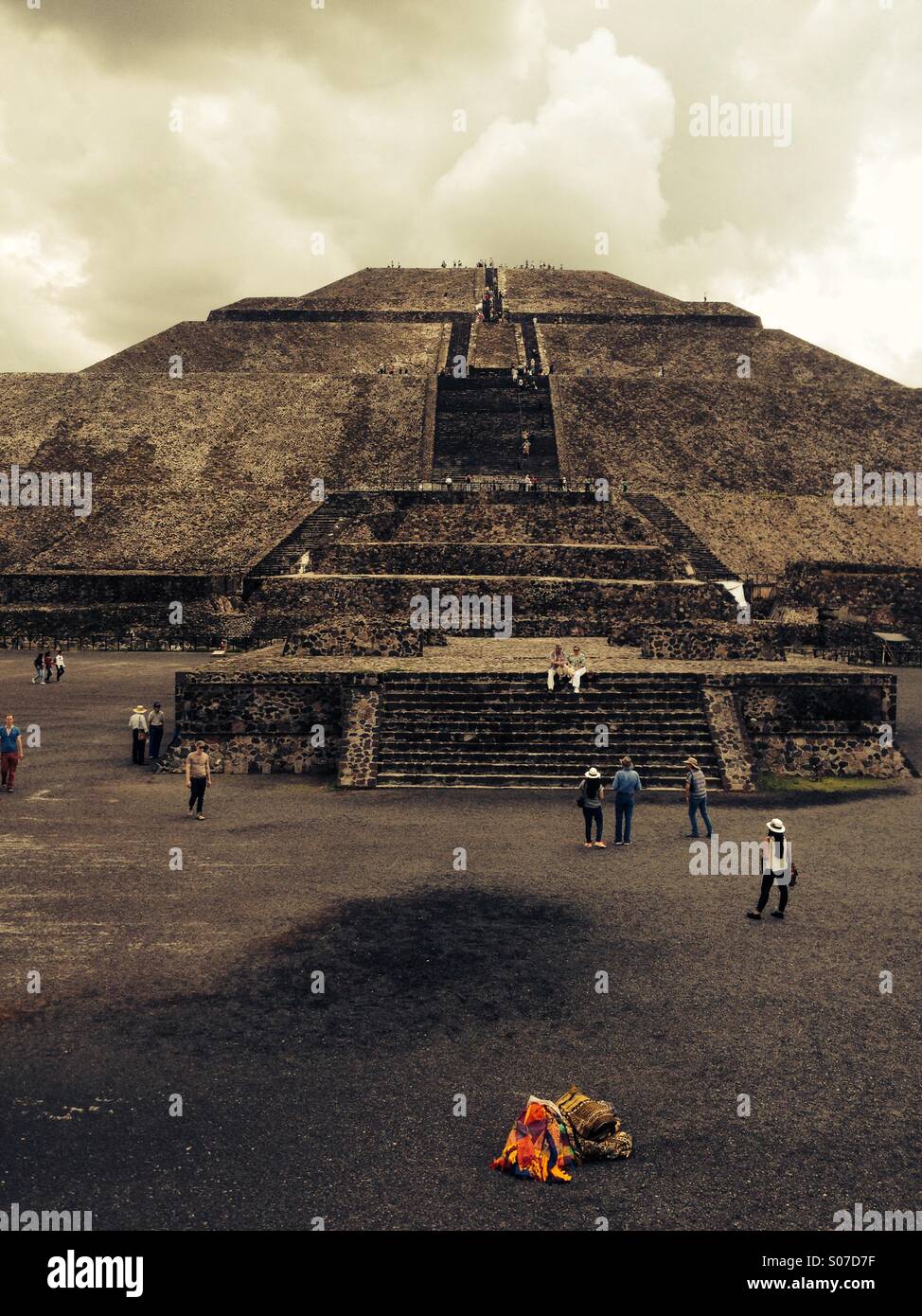 La pyramide de Teotihuacan au Mexique. Banque D'Images