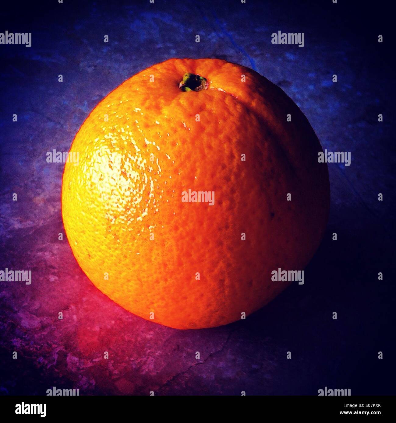 Bug sur des fruits orange cold Banque D'Images