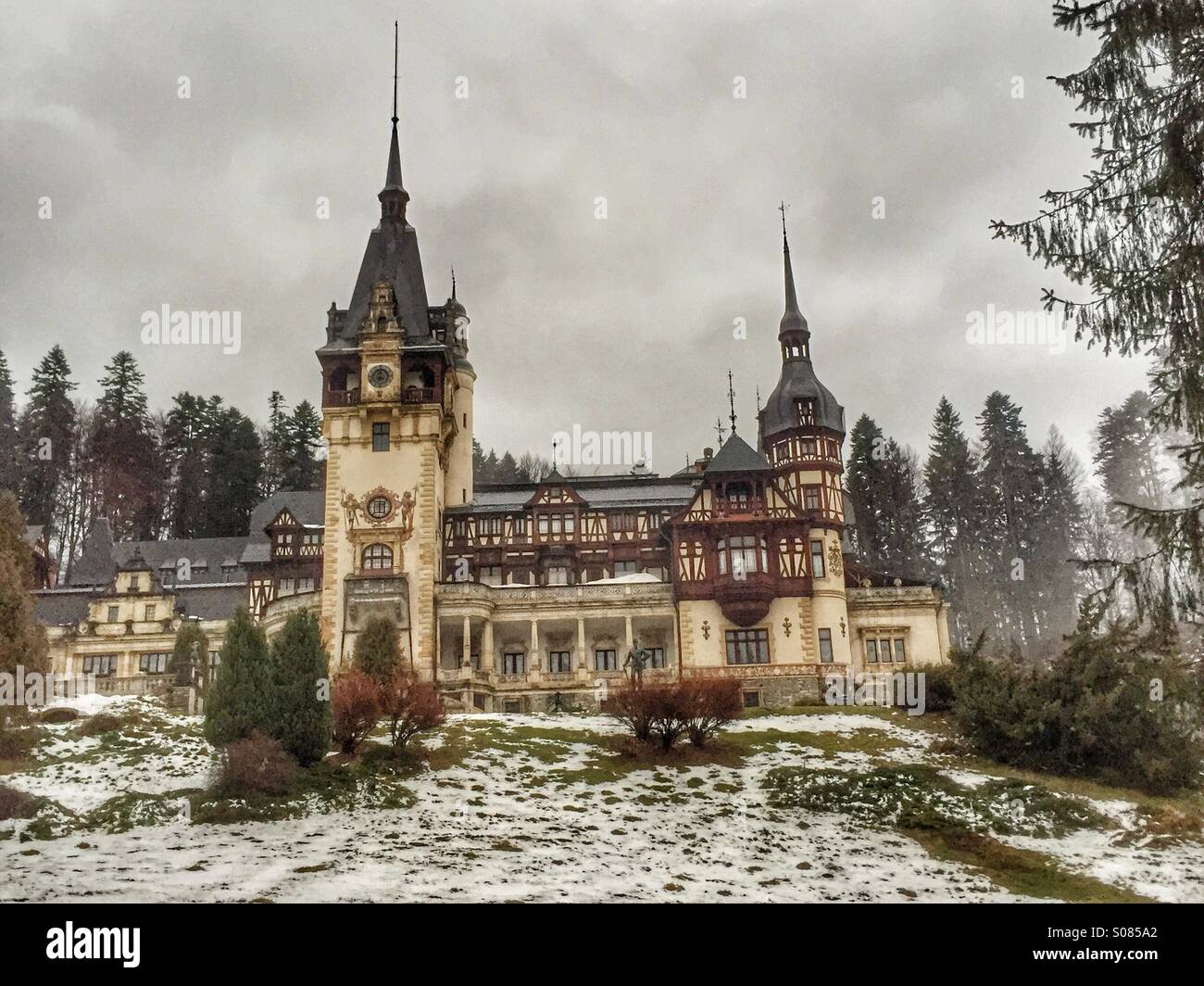 Le château de Peles de Sinaia, Prahova Valley,Roumanie, Banque D'Images
