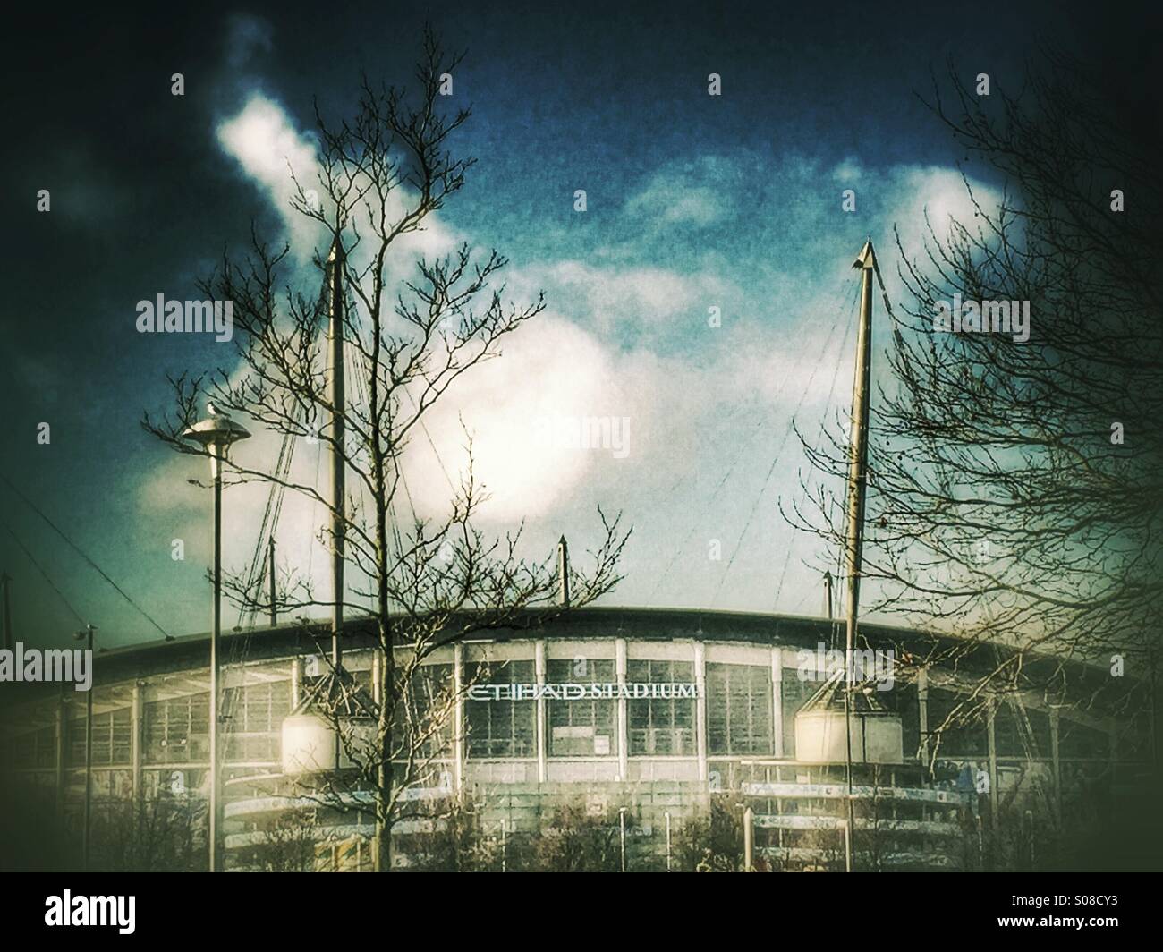 City of Manchester stadium - stade Etihad - Image de stock capturée avec un smartphone