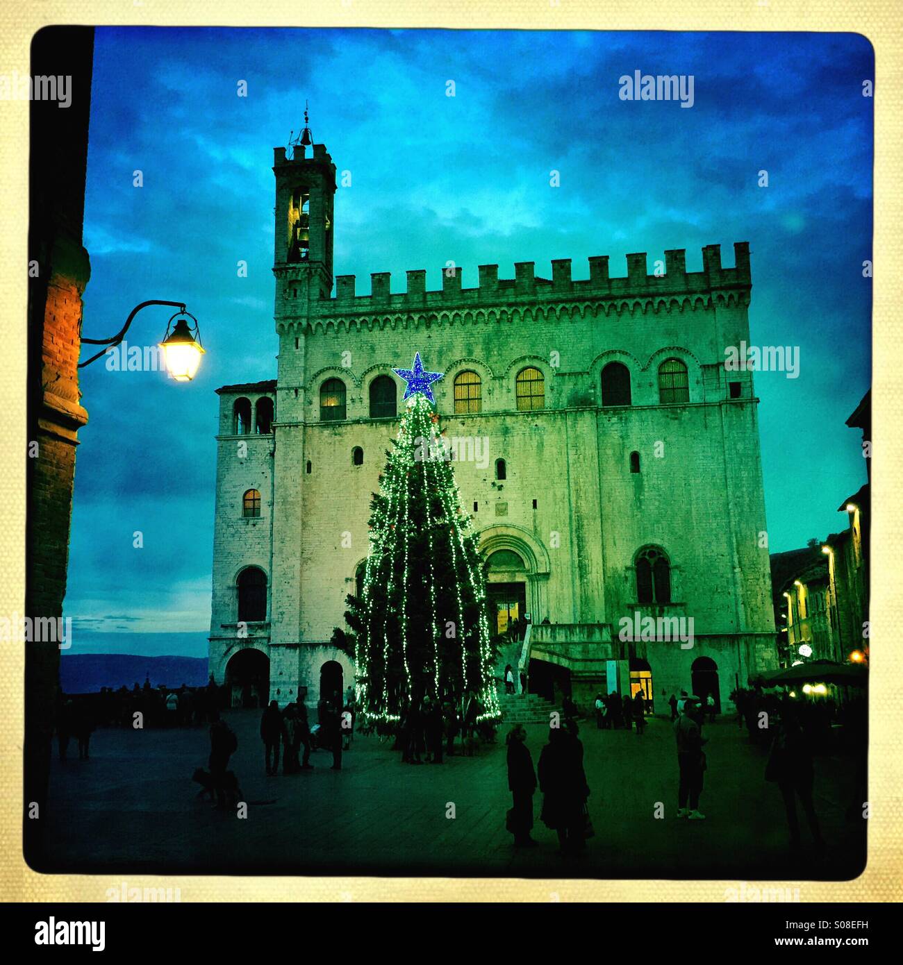 Noël à Gubbio, Italie Banque D'Images