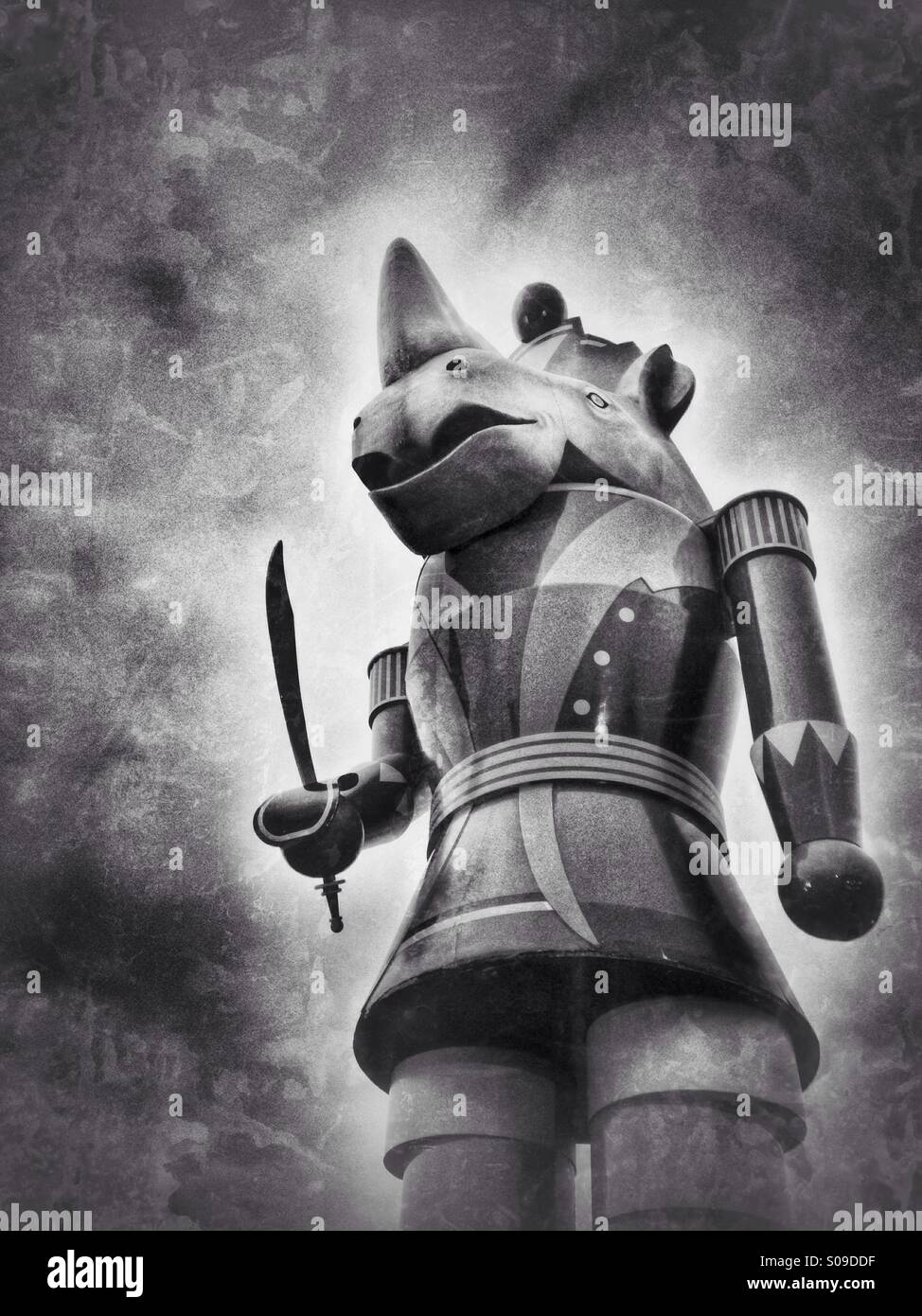 Le Casse-Noisette de rhino trouvée à la Fête des Lumières (b/w). - Image de stock capturée avec un smartphone