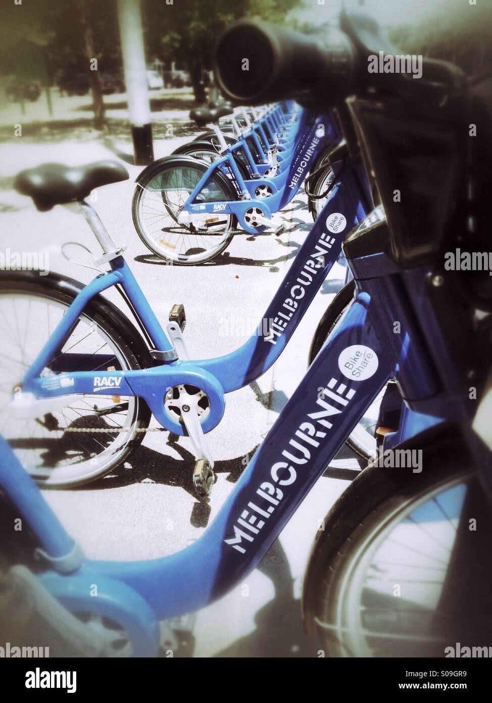 Bike partager à Melbourne, Australie - Image de stock capturée avec un smartphone