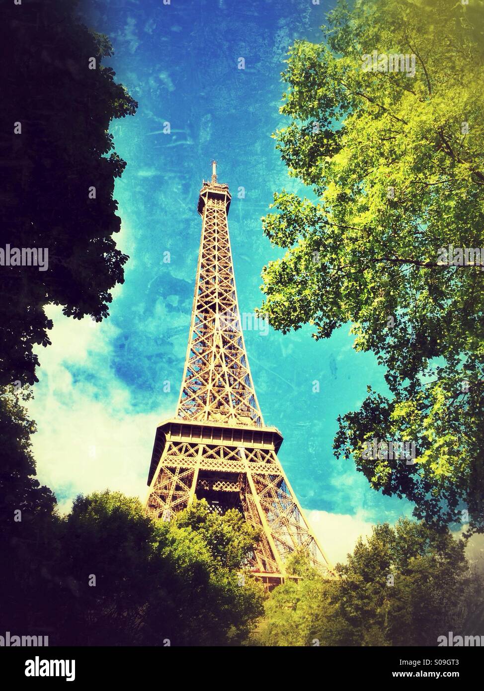 La Tour Eiffel à Paris Banque D'Images