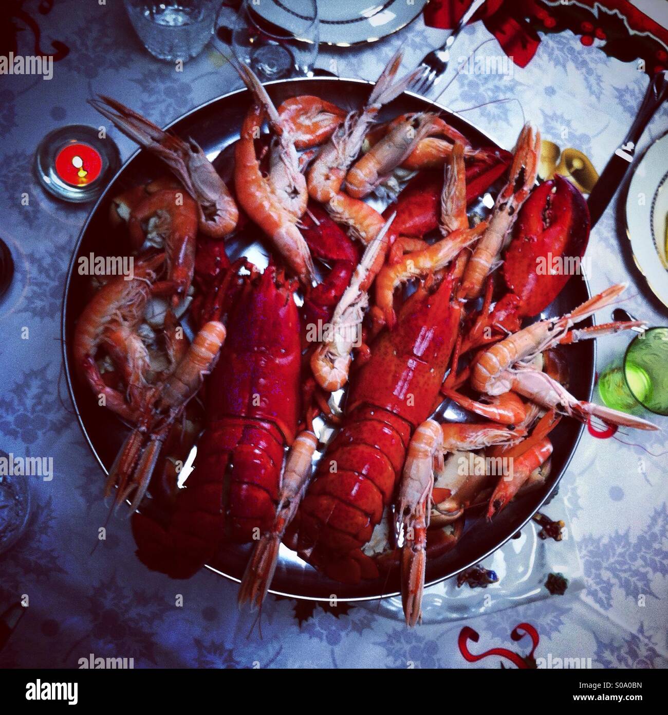 Vue de dessus les homards Banque D'Images