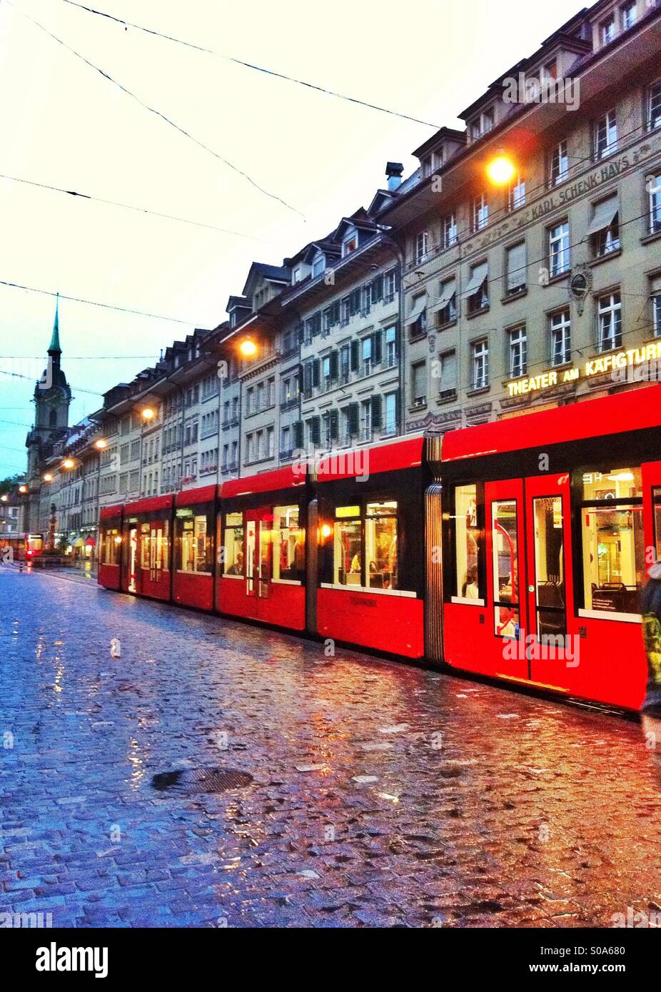 Le Tram à Berne, Suisse Banque D'Images