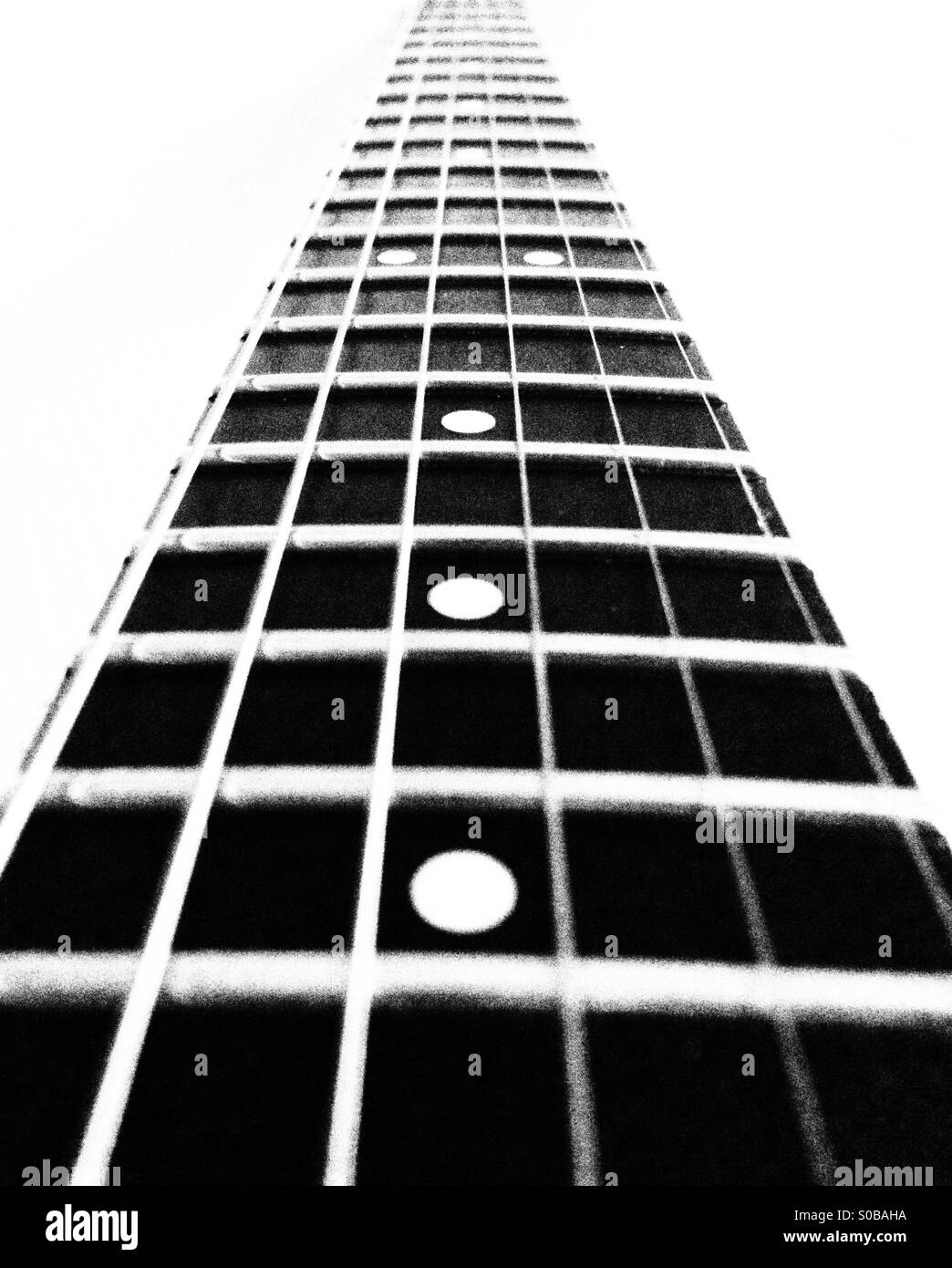 Manche de guitare Steinberger GR4 en noir et blanc Banque D'Images