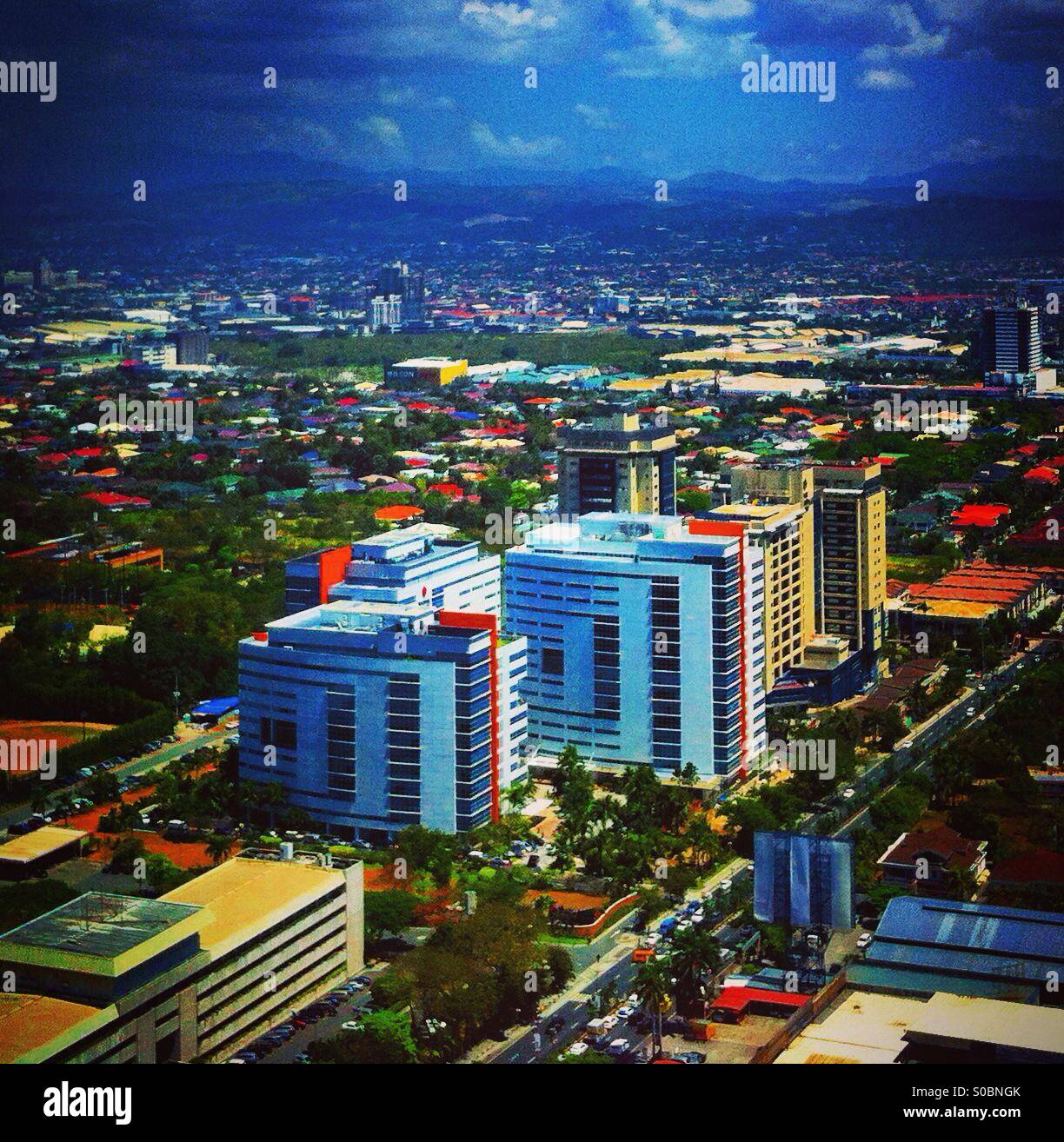 Colourfull ville de Manille vue du ciel Banque D'Images