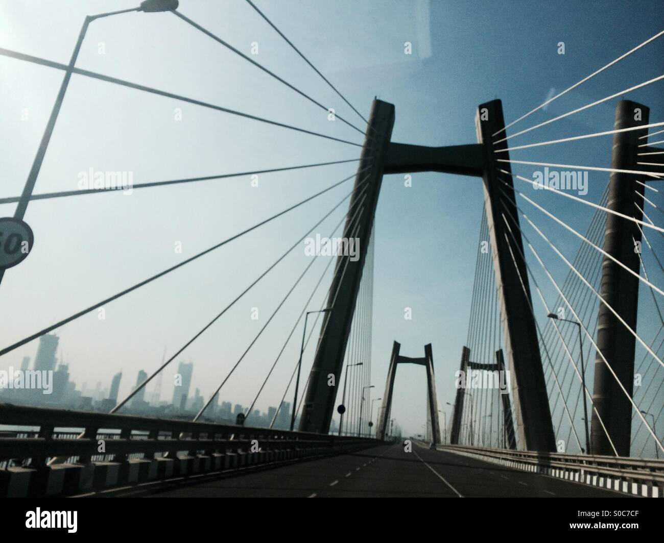 Le pont Bandra-Worli Sea Link, Mumbai. Banque D'Images
