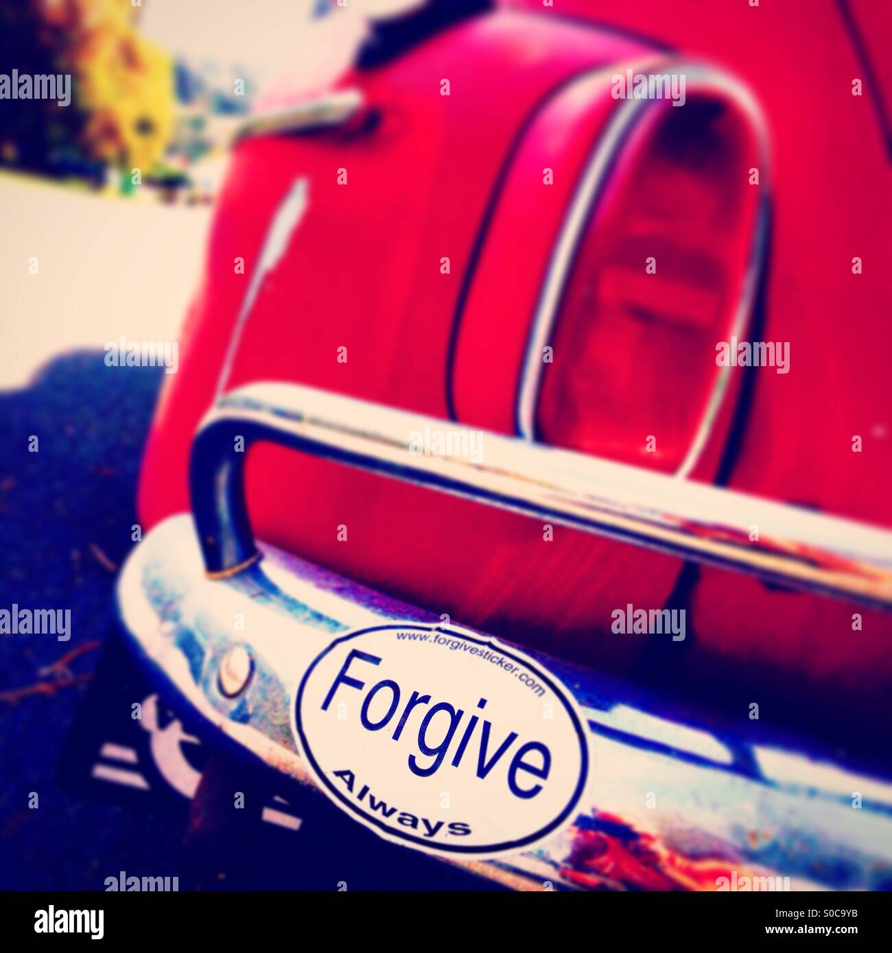 Toujours pardonner autocollant voiture Volvo Banque D'Images