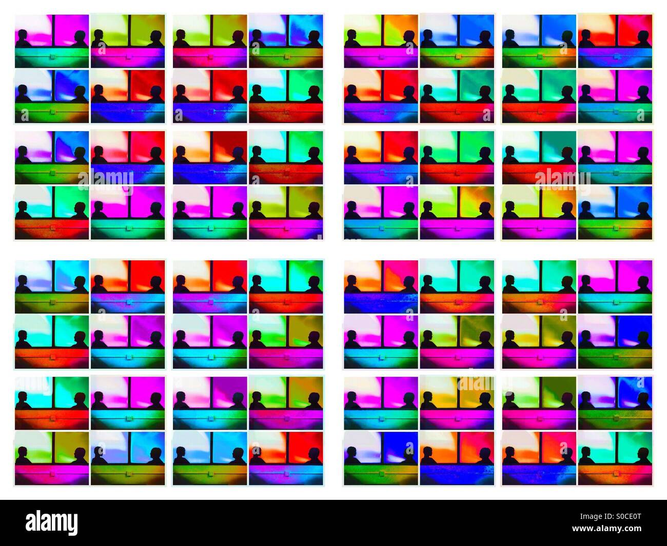 Soixante quatre fenêtres - Image de stock capturée avec un smartphone