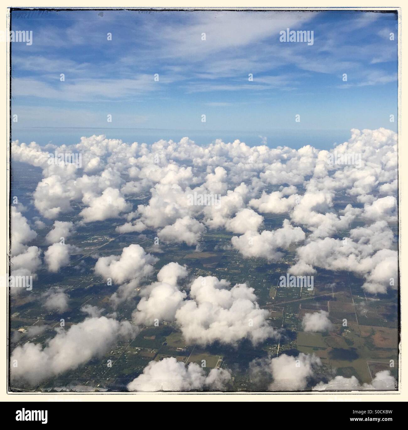 Voler au-dessus de la Floride, USA, le 15 mars 2015, © Katharine Andriotis Banque D'Images