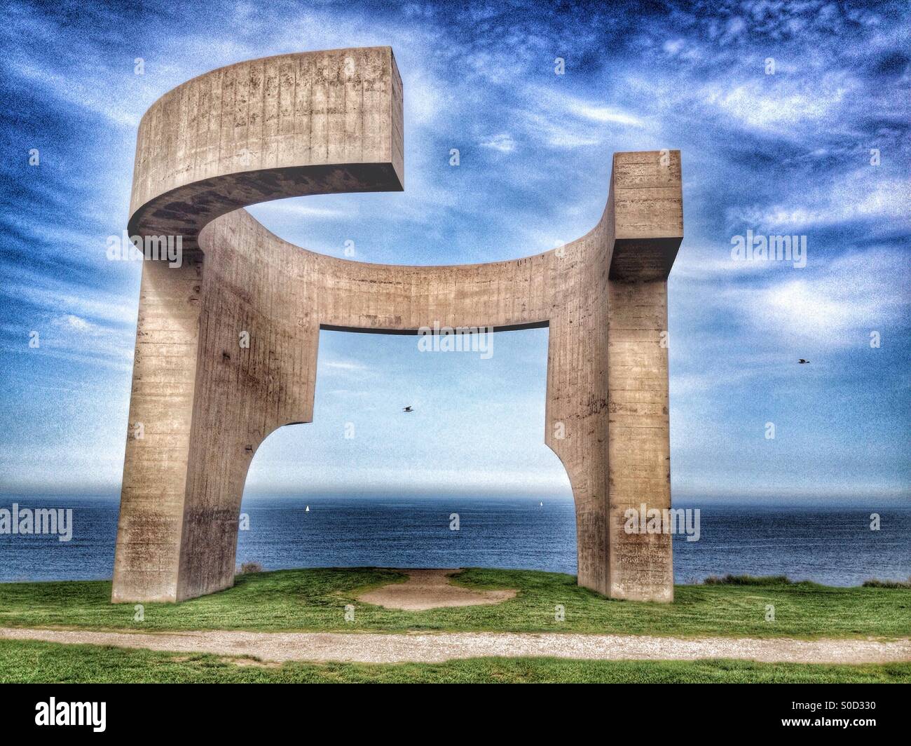 Éloge de l'horizon de Gijon, Espagne Banque D'Images