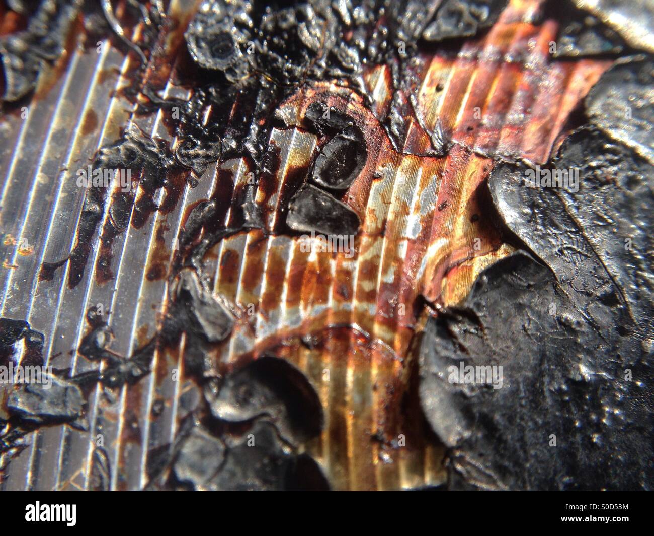 Close up of burnt poêle Banque D'Images
