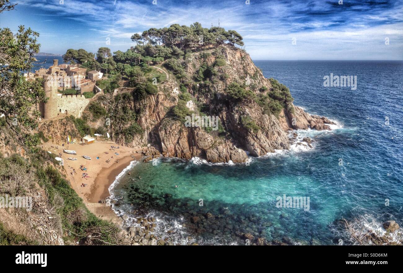 Plage de Tossa de Mar, Espagne Banque D'Images