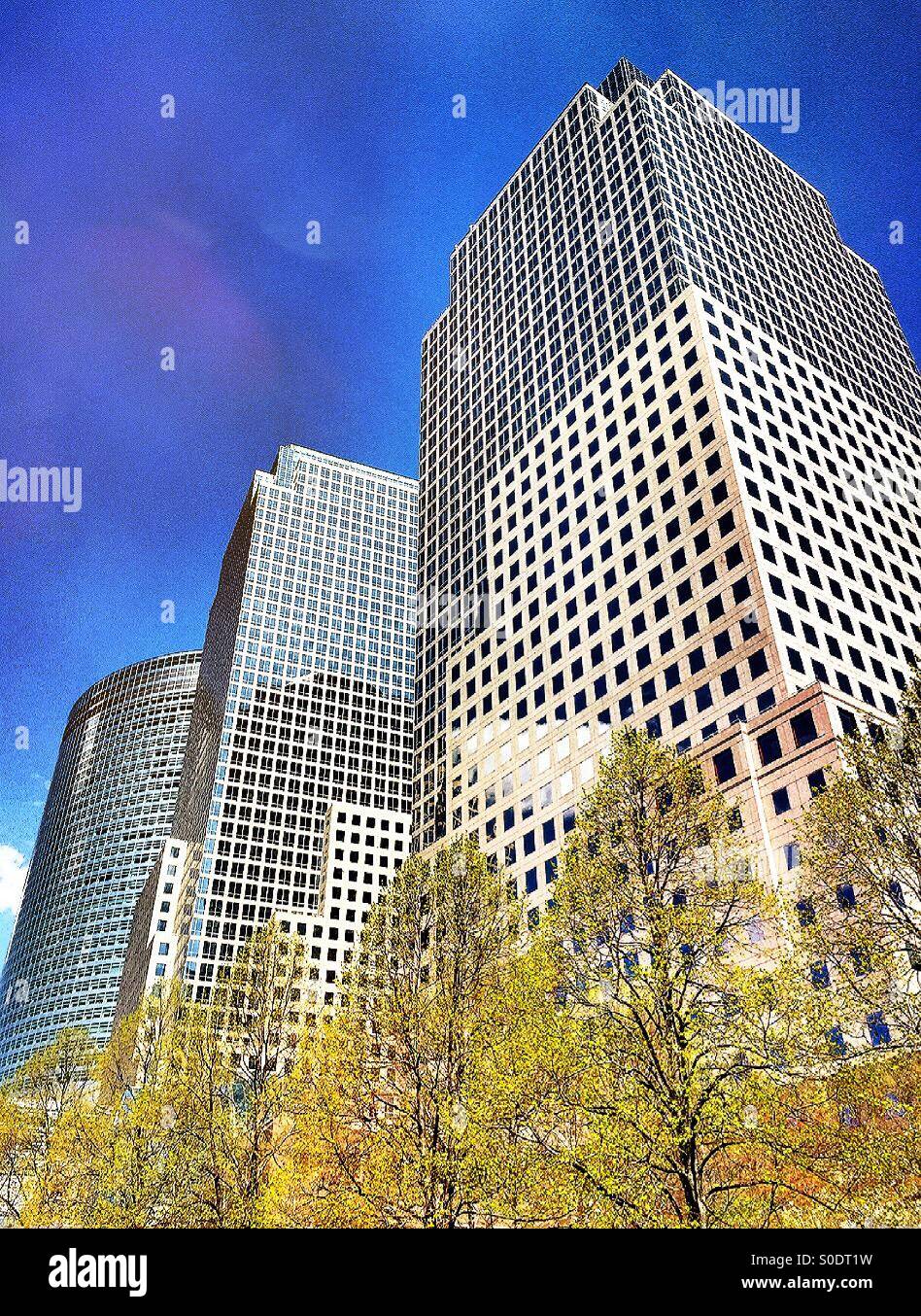 Gratte-ciel World Financial Center NYC - Image de stock capturée avec un smartphone