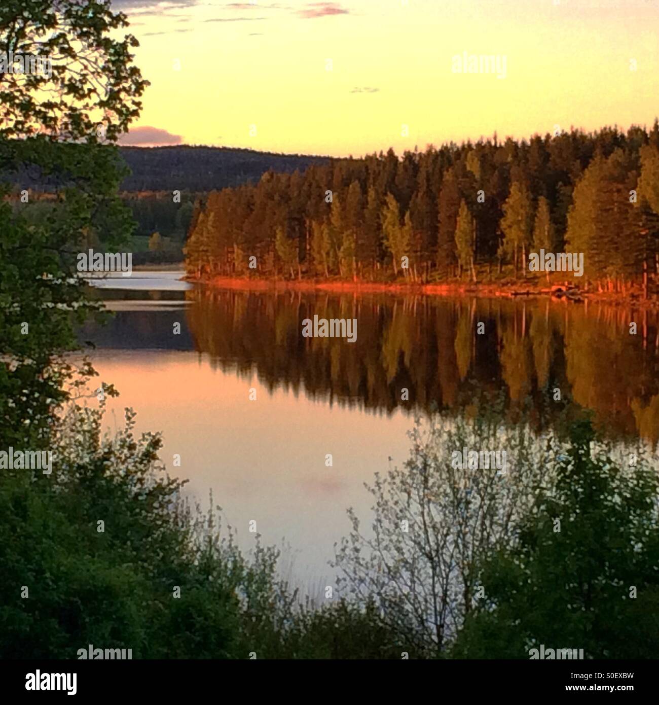 Le lac Lilla Aspan dans Dalarna, Suède Banque D'Images