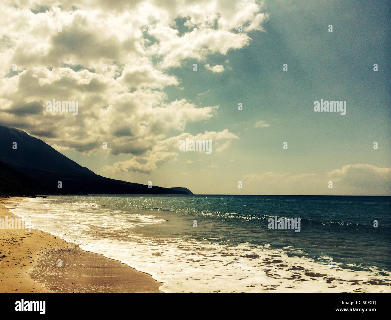 La plage de Trapezaki sur l'île grecque de Céphalonie. Banque D'Images