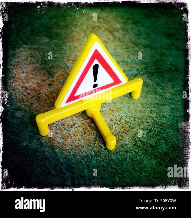 Panneau d'avertissement toy Banque D'Images