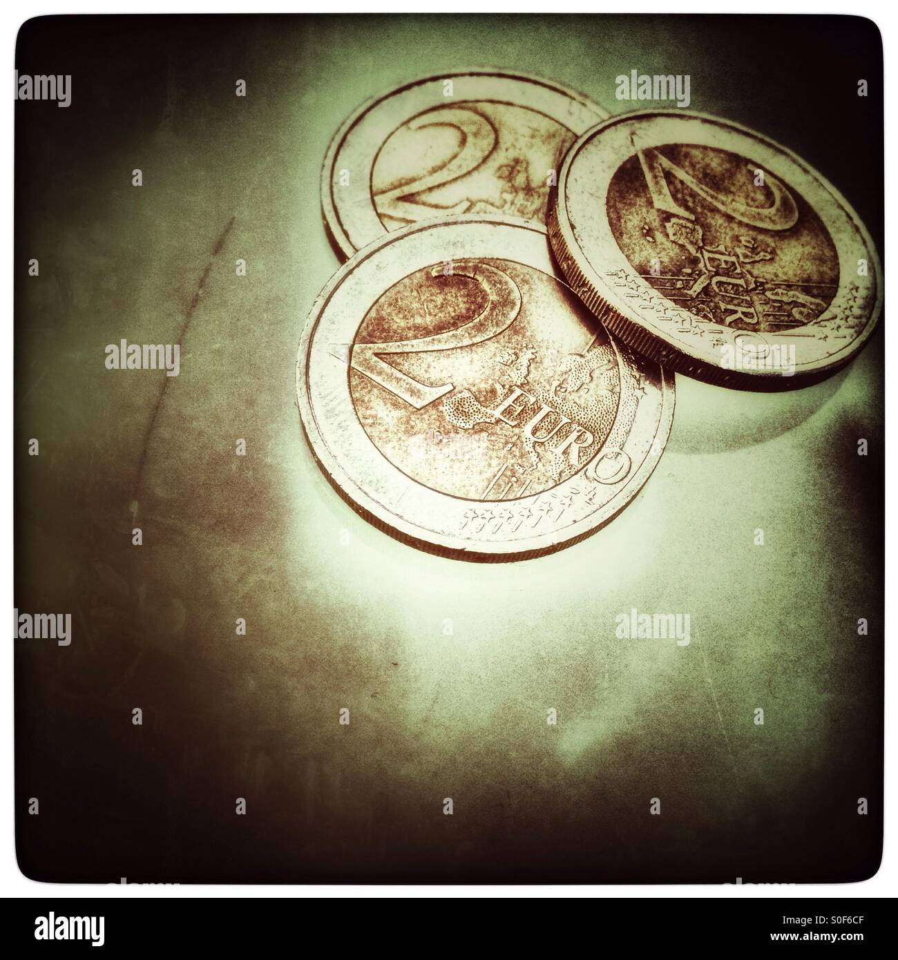 Six pièces en euro Banque D'Images