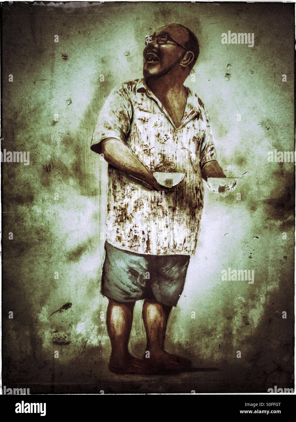 Graffiti sur la rue. Banque D'Images