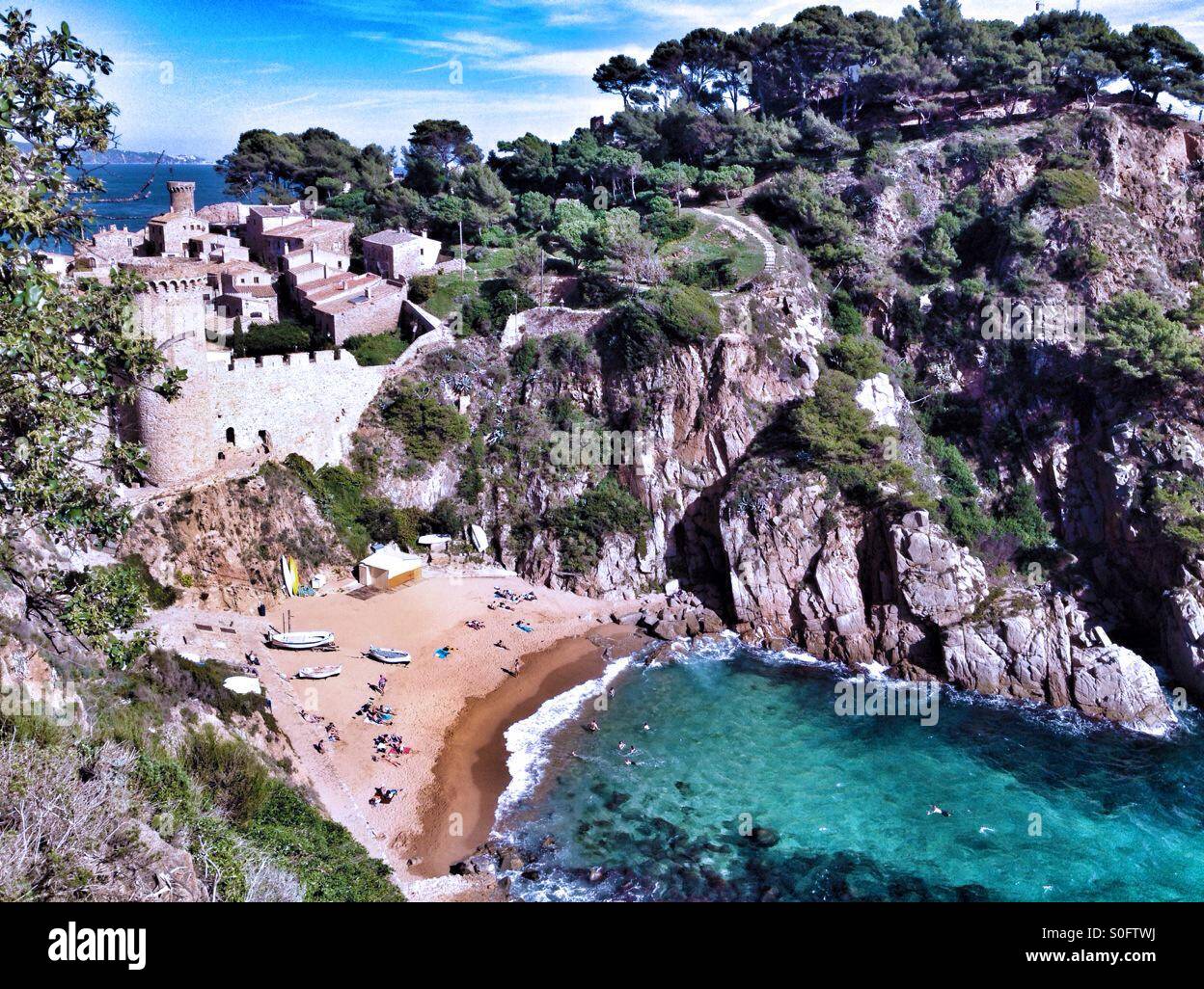 Plage de Tossa de Mar, Gérone - Espagne - Image de stock capturée avec un smartphone