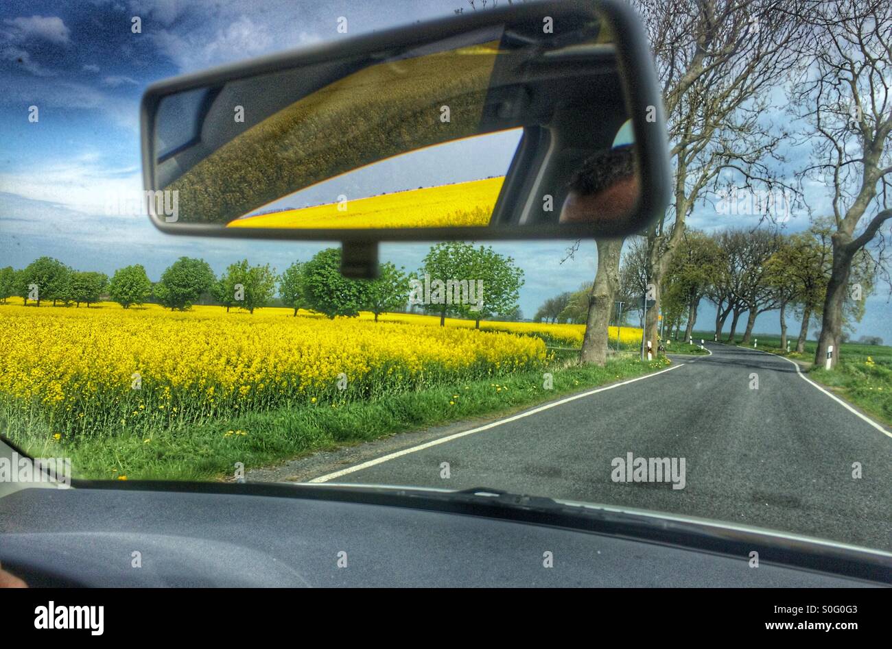 L'accrochage photo en mouvement à l'intérieur d'une voiture Banque D'Images